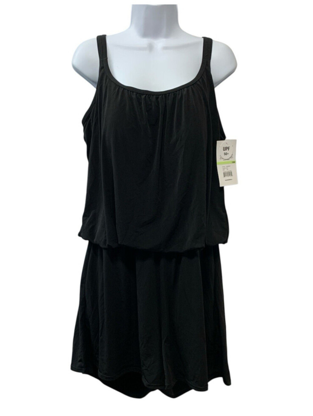 Maxine of Hollywood Women's Plus-Size Romper Swimsuit Black Sleeveless 18W